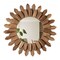 12-Inch Sunburst Wall Mirror Vintage Boho Decorative Mirror with HD Glass and Solid Wood Frame